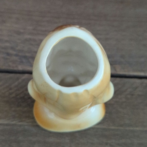 Vtg 3.75" Mini Lady Head Vase Mustard Yellow Hooded Scarf Japan Matching Dress - Picture 8 of 11